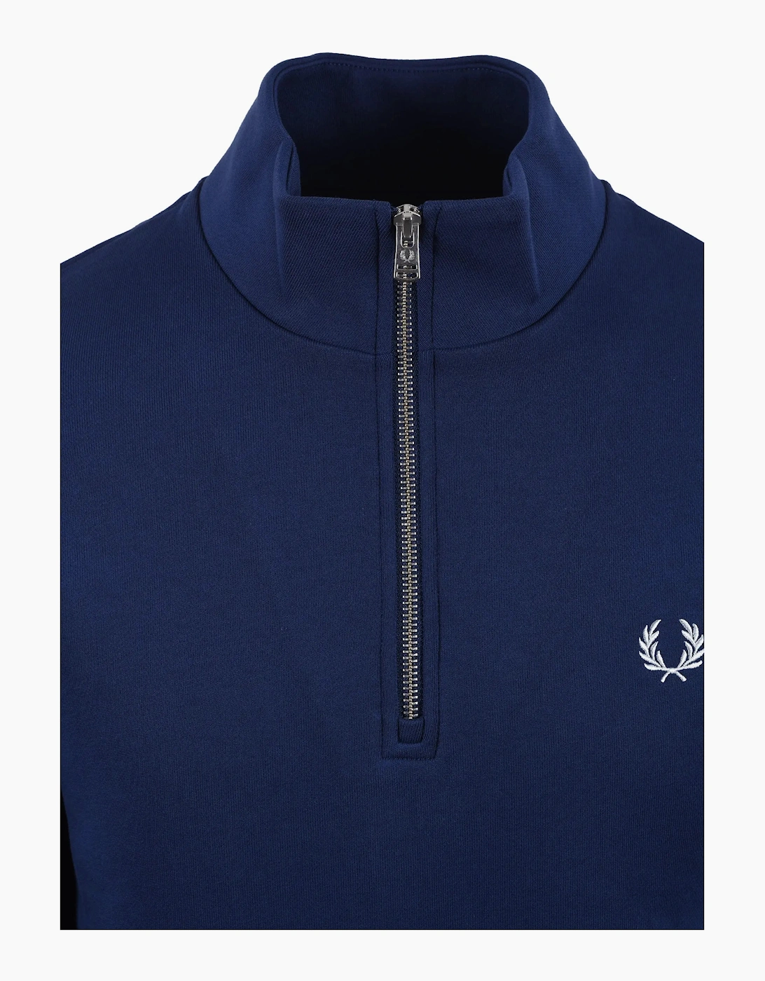 FRED PERRY HALF ZIP SWEATSHIRT FRENCH NAVY/DUSKY BLUE