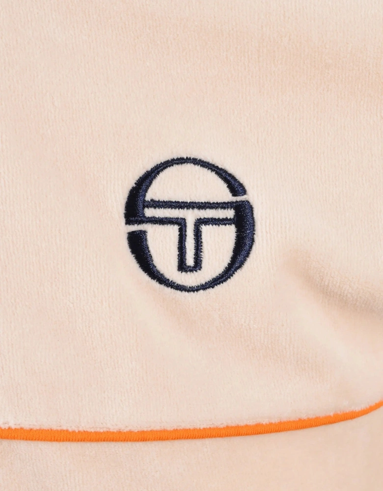 SERGIO TACCHINI CARDONA VELOUR ZIP POLO SANDSHELL/ORANGE PEPPER
