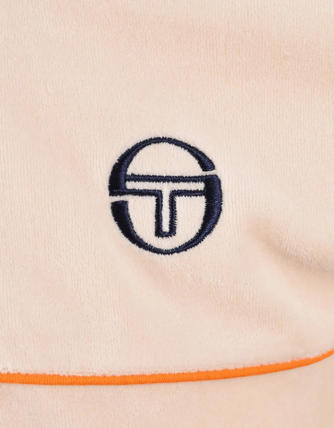 SERGIO TACCHINI CARDONA VELOUR ZIP POLO SANDSHELL/ORANGE PEPPER