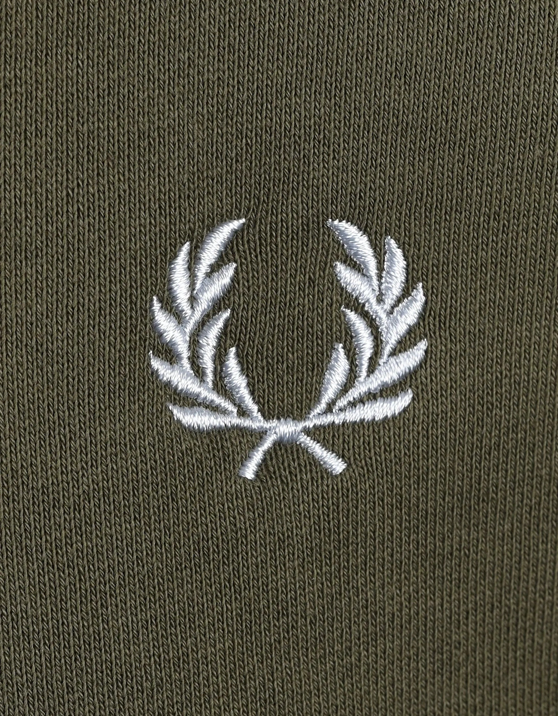 FRED PERRY HALF ZIP SWEATSHIRT LAUREL GREEN/ECRU/DUSKY BLUE