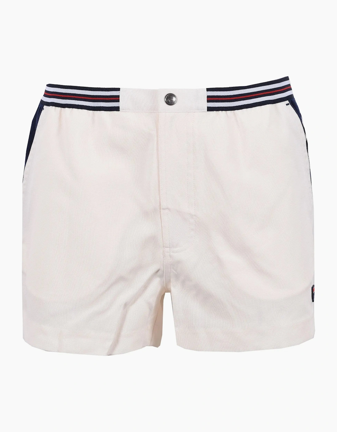 FILA HIGHTIDE 4 TERRY POCKET STRIPE SHORTS GARDENIA/FILA NAVY, 5 of 4
