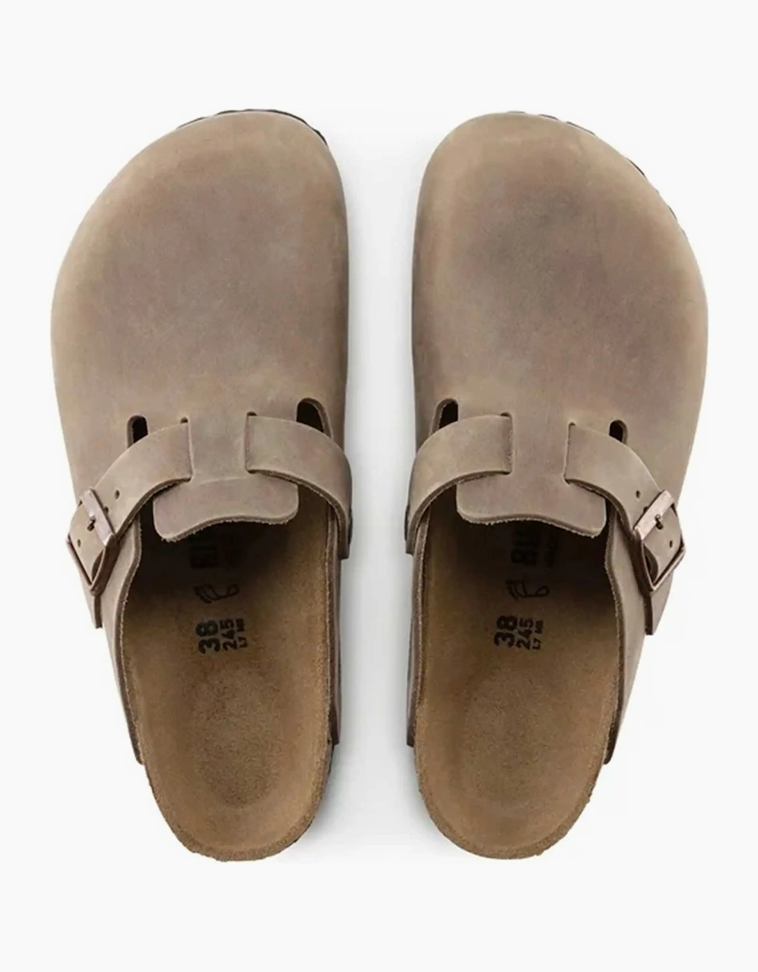 BIRKENSTOCK BOSTON OILED LEATHER CLOGS TOBACCO BROWN