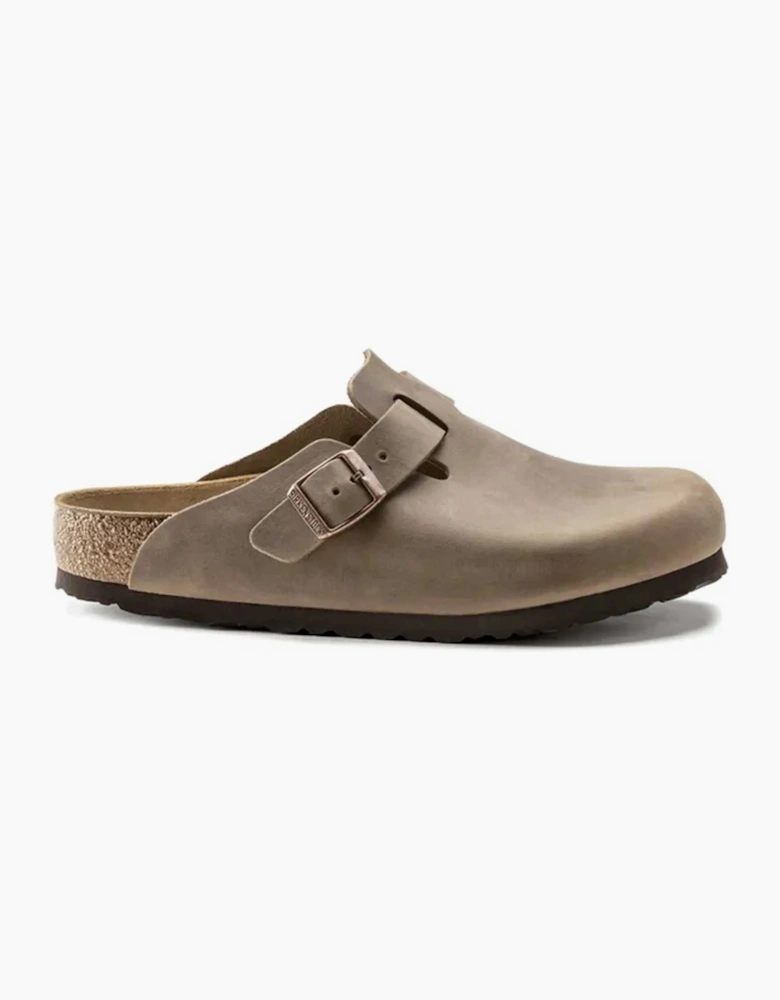 BIRKENSTOCK BOSTON OILED LEATHER CLOGS TOBACCO BROWN