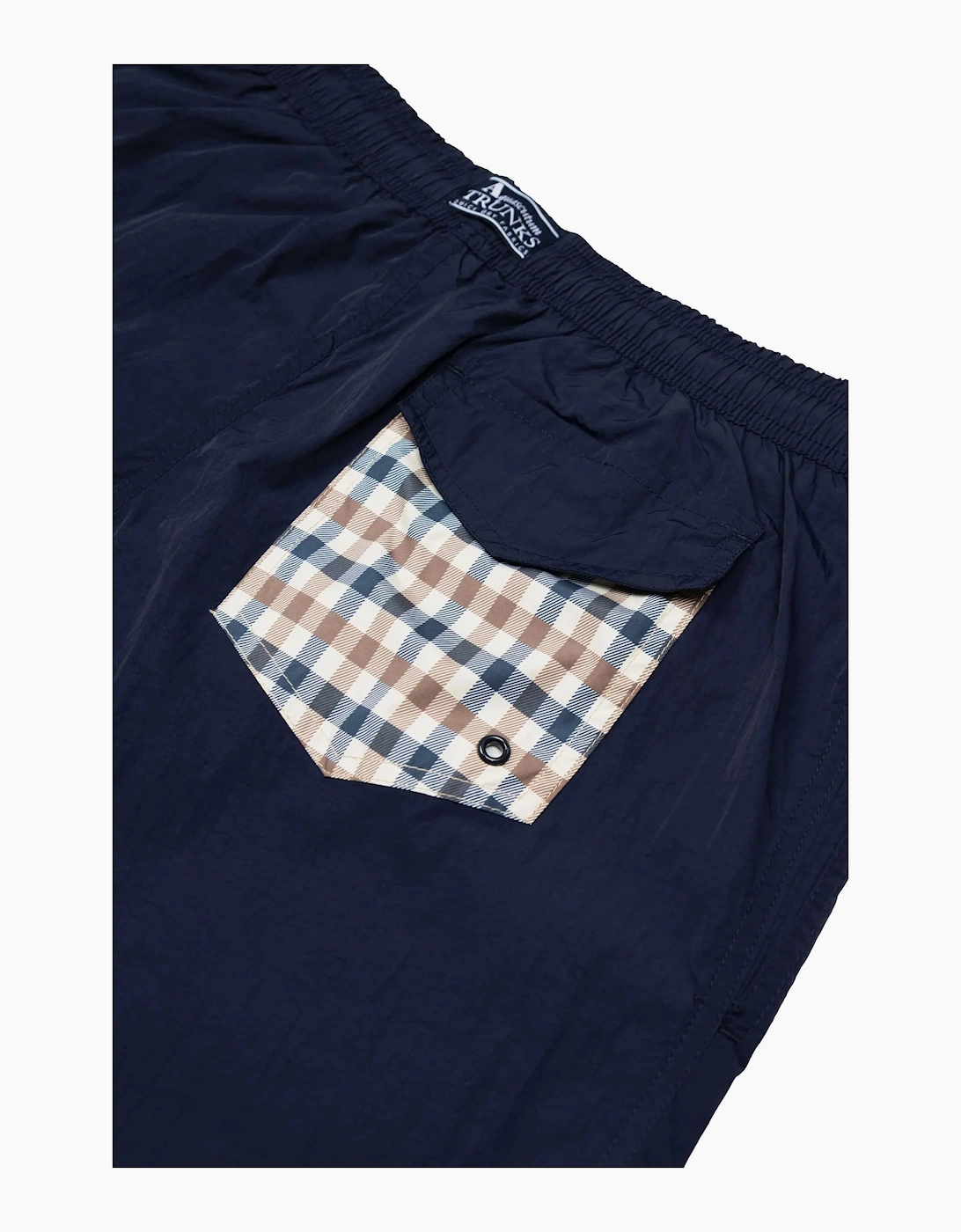 AQUASCUTUM CLUB CHECK POCKET BEACH SHORTS NAVY