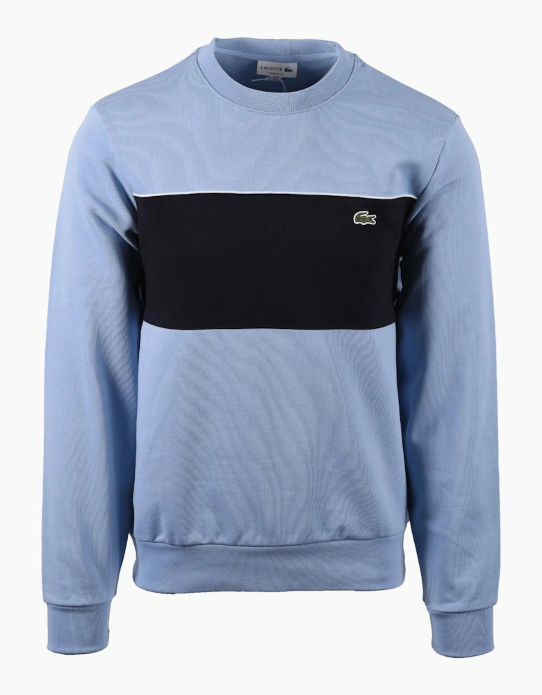 LACOSTE COLOUR BLOCK CREWNECK SWEATSHIRT BLUE NAVY