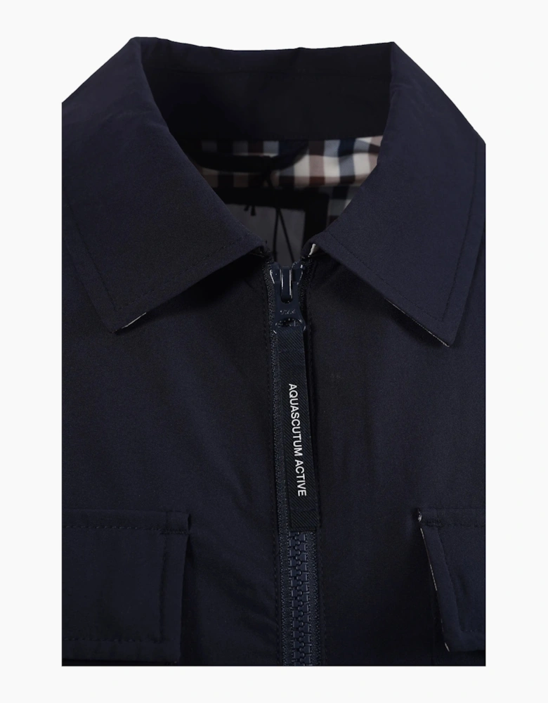 AQUASCUTUM SHELL SP OVERSHIRT NAVY