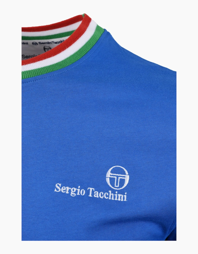 SERGIO TACCHINI RAINER FC T-SHIRT STRING BLUE/FERN GREEN/ADRENALINE RED