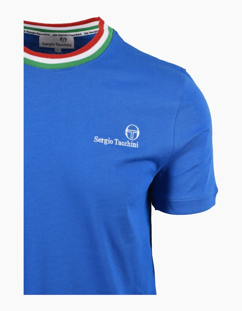 SERGIO TACCHINI RAINER FC T-SHIRT STRING BLUE/FERN GREEN/ADRENALINE RED