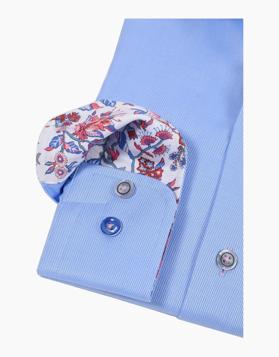 R2 LONG SLEEVED CUT AWAY COLLAR SHIRT LIGHT BLUE