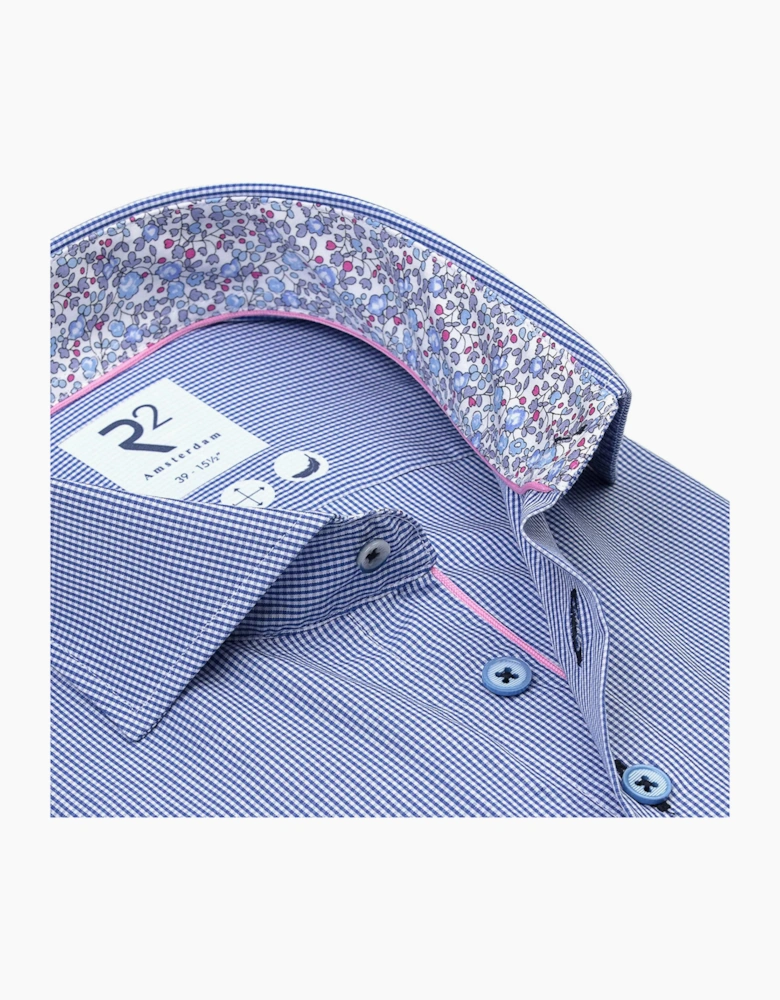 R2 LONG SLEEVED SHIRT BLUE CHECK