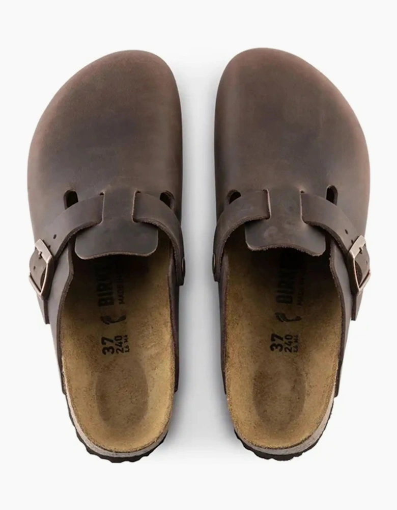 BIRKENSTOCK BOSTON OILED LEATHER CLOG HABANA