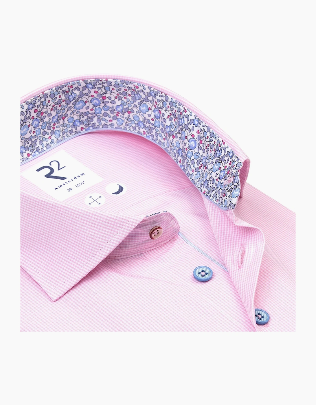 R2 LONG SLEEVED SHIRT PINK CHECK
