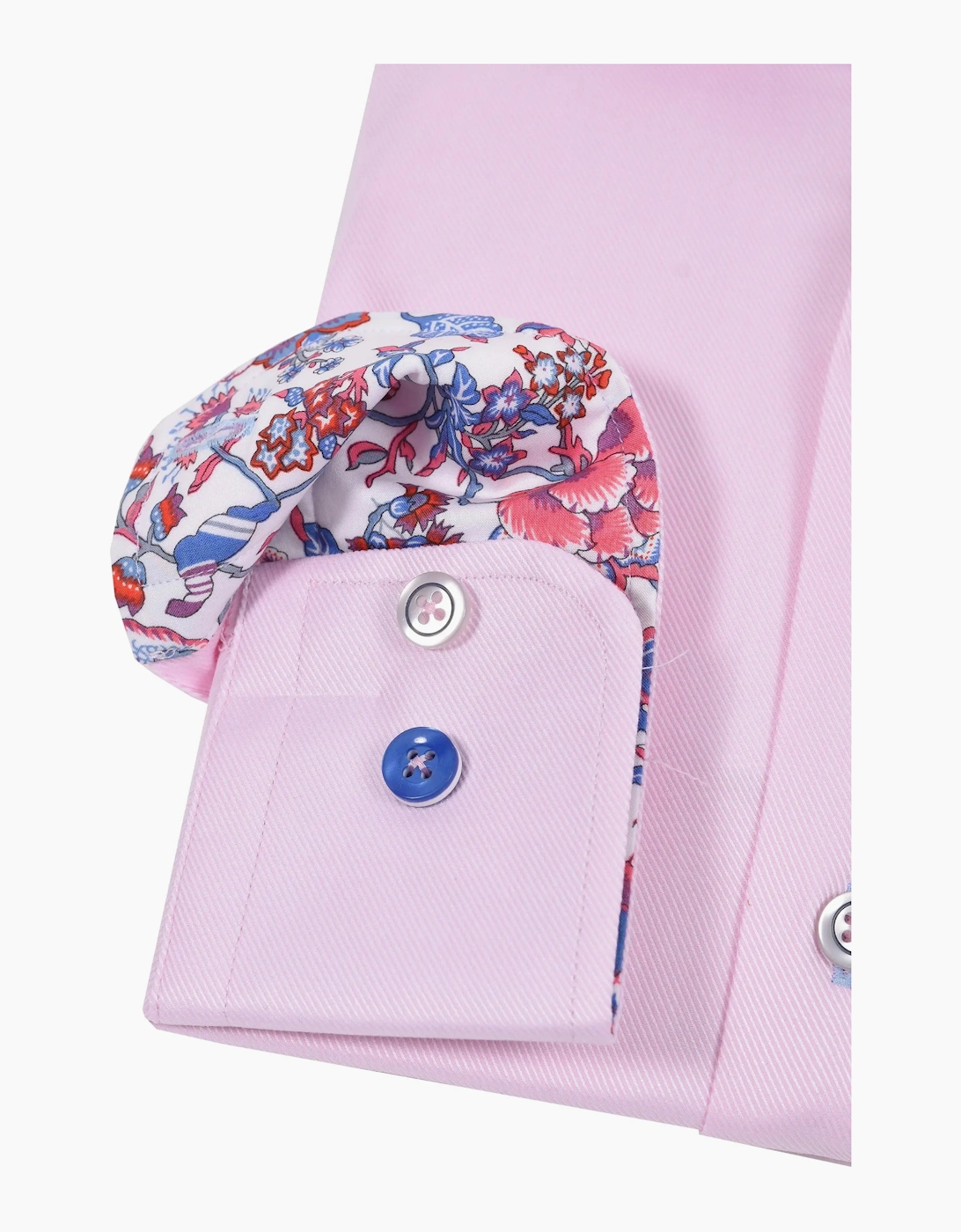 R2 LONG SLEEVED CUT AWAY COLLAR SHIRT PINK