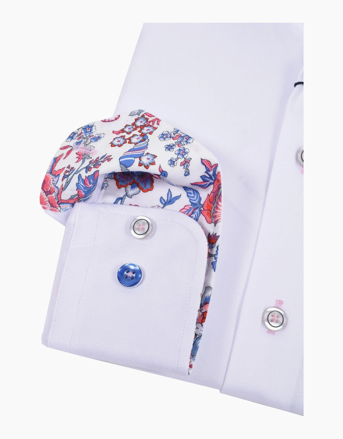 R2 LONG SLEEVED CUT AWAY COLLAR SHIRT WHITE