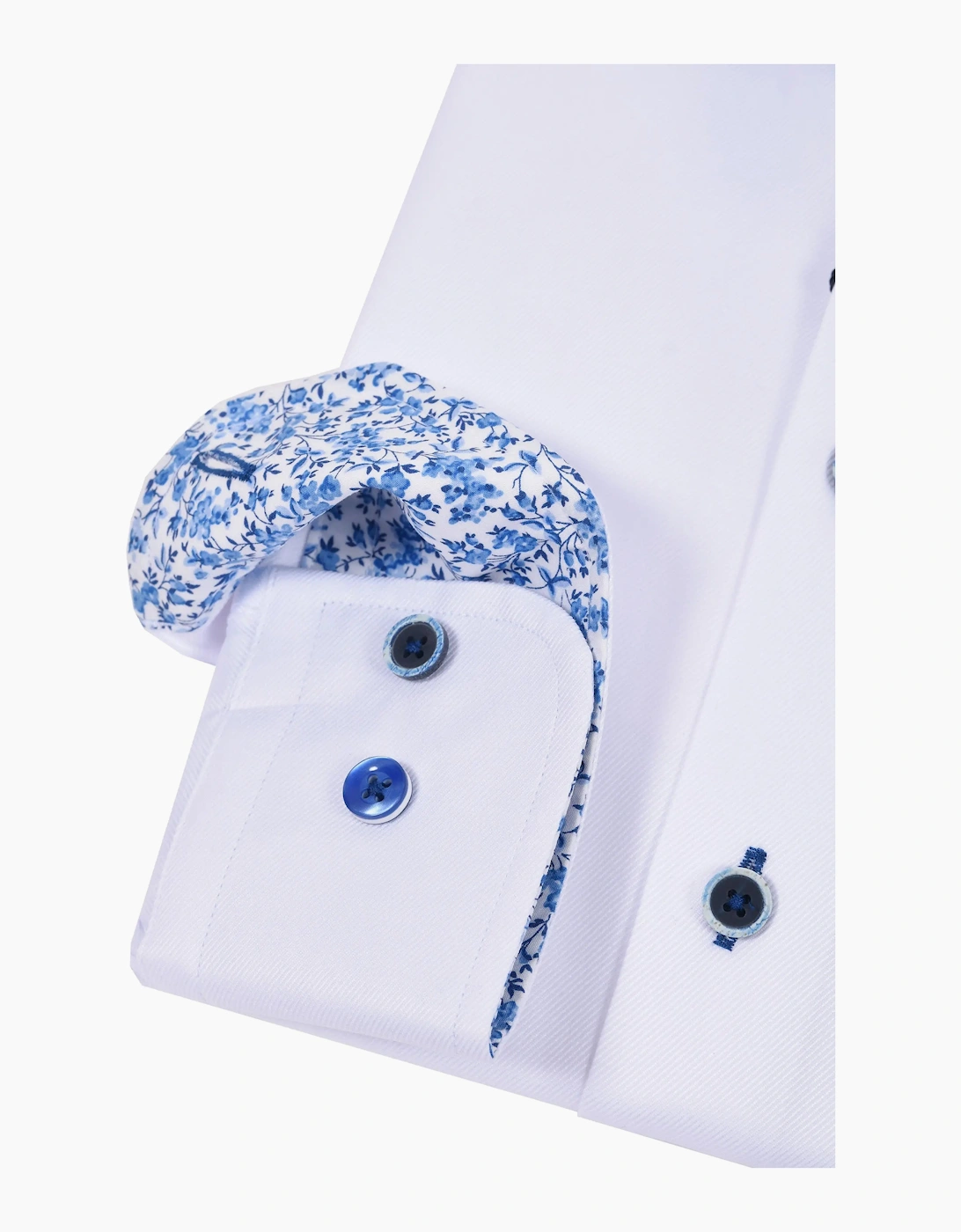 R2 LONG SLEEVED CUT AWAY COLLAR SHIRT WHITE