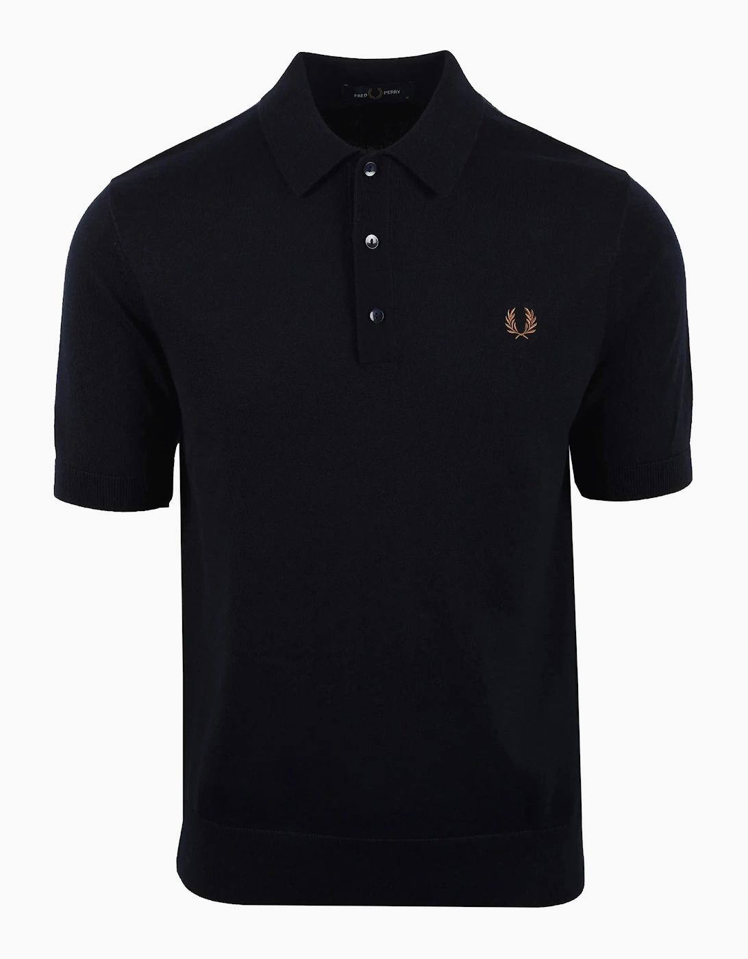 FRED PERRY COTTON KNITTED SHIRT NAVY