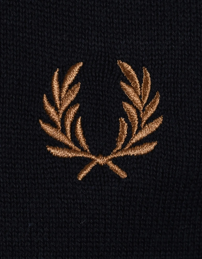FRED PERRY COTTON KNITTED SHIRT NAVY