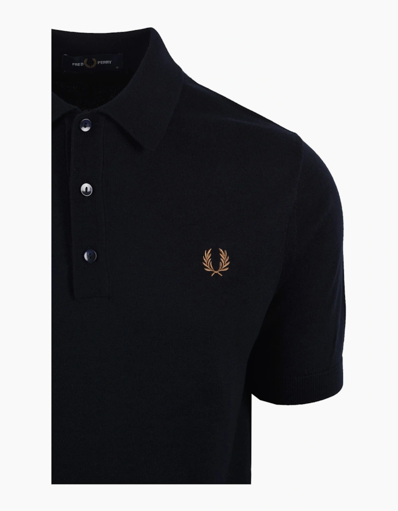 FRED PERRY COTTON KNITTED SHIRT NAVY