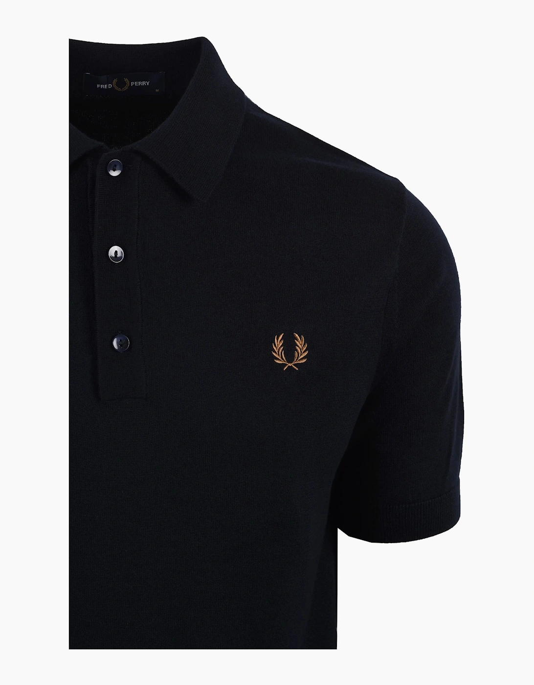 FRED PERRY COTTON KNITTED SHIRT NAVY