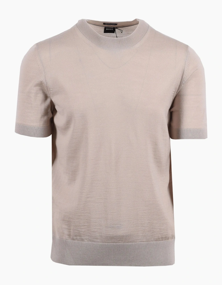 Boss Black H UMAURO KNITTED T-SHIRTS OPEN BEIGE
