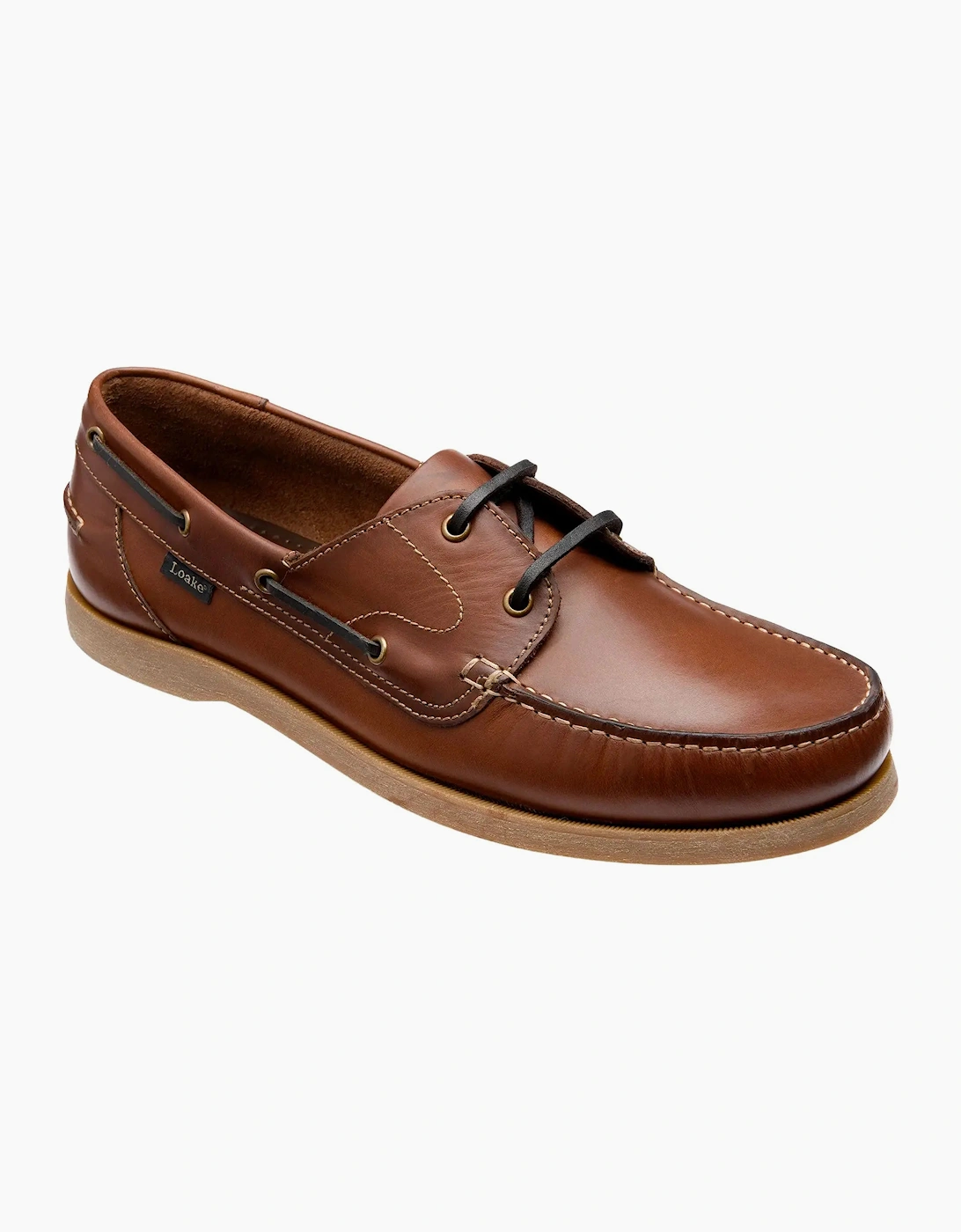 LOAKE PADSTOW BOAT SHOE BROWN WAXY
