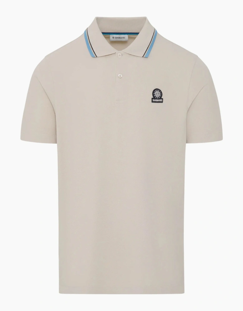SANDBANKS STRIPE TAPE POLO STONE