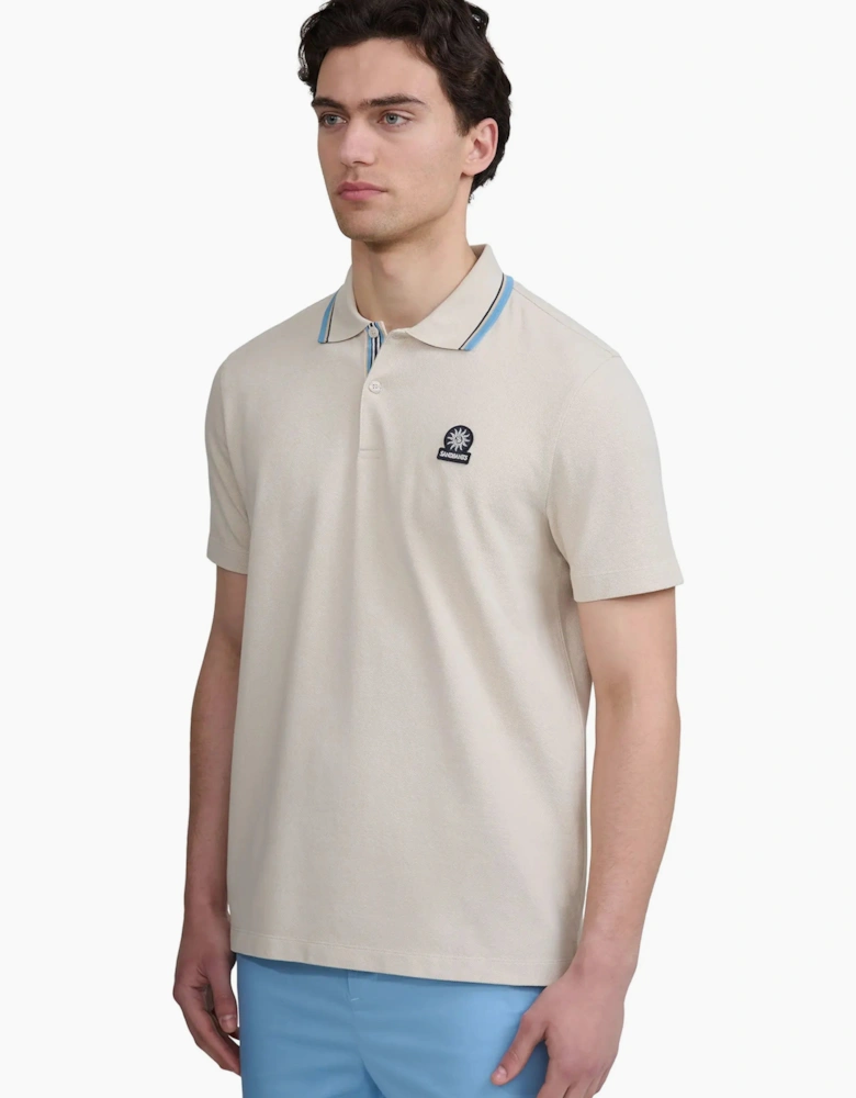 SANDBANKS STRIPE TAPE POLO STONE