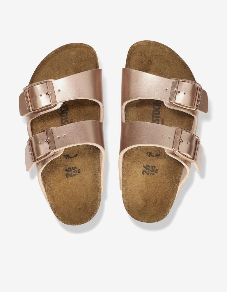 BIRKENSTOCK Girls Arizona Classic Metallic Sandals in Copper