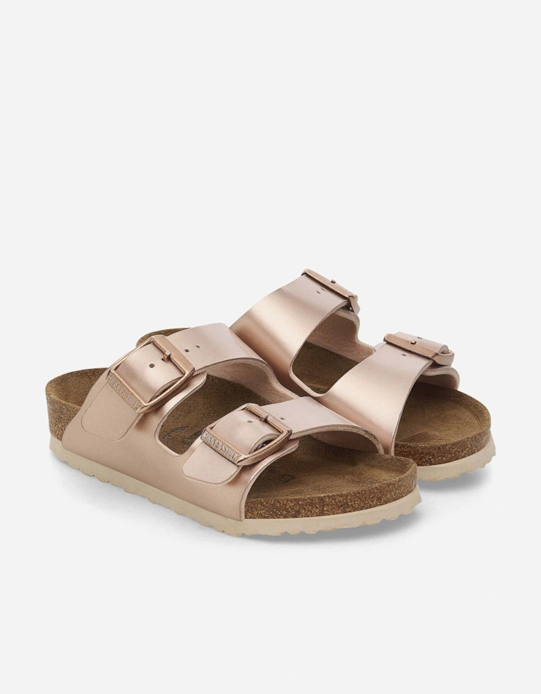BIRKENSTOCK Girls Arizona Classic Metallic Sandals in Copper