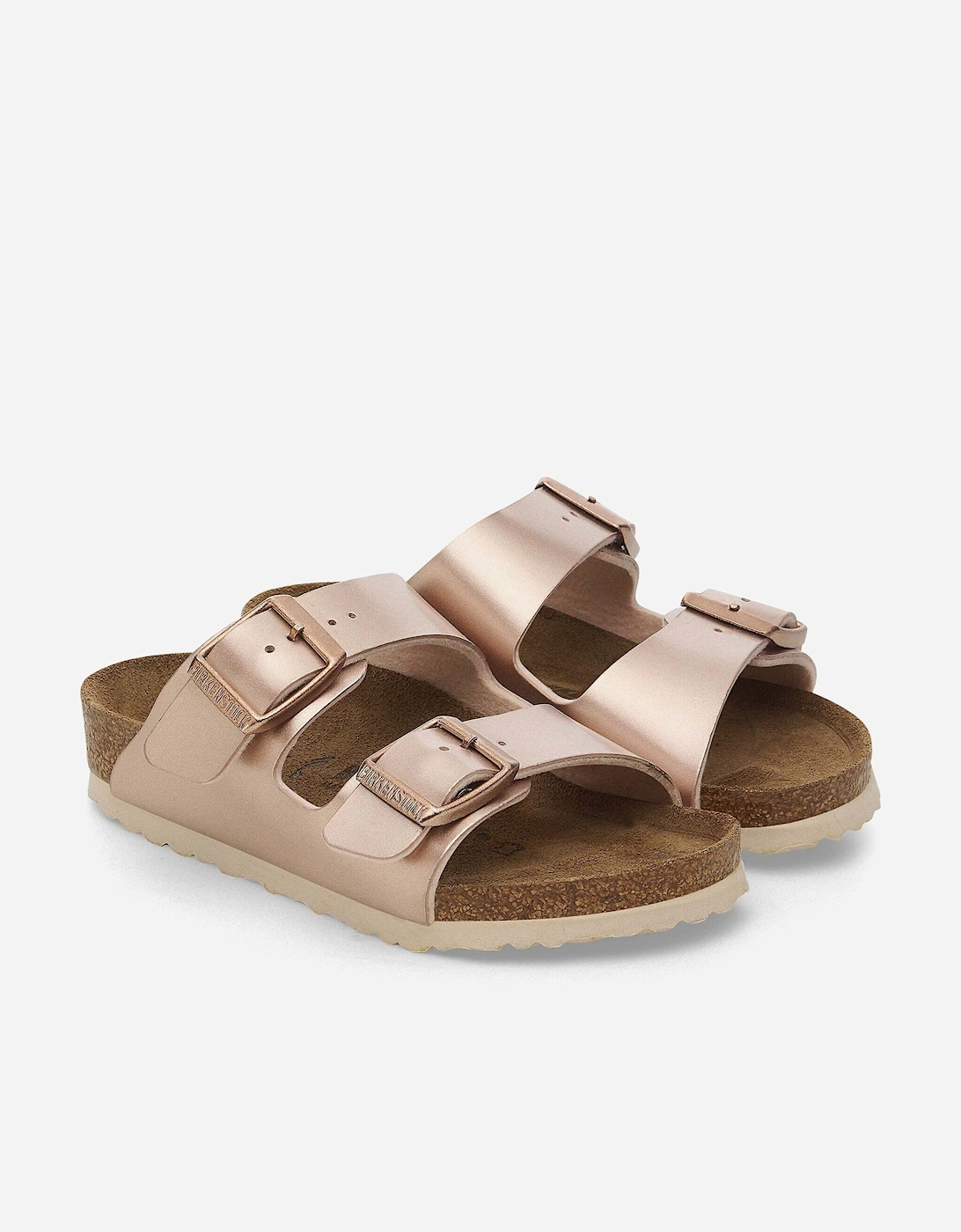 BIRKENSTOCK Girls Arizona Classic Metallic Sandals in Copper