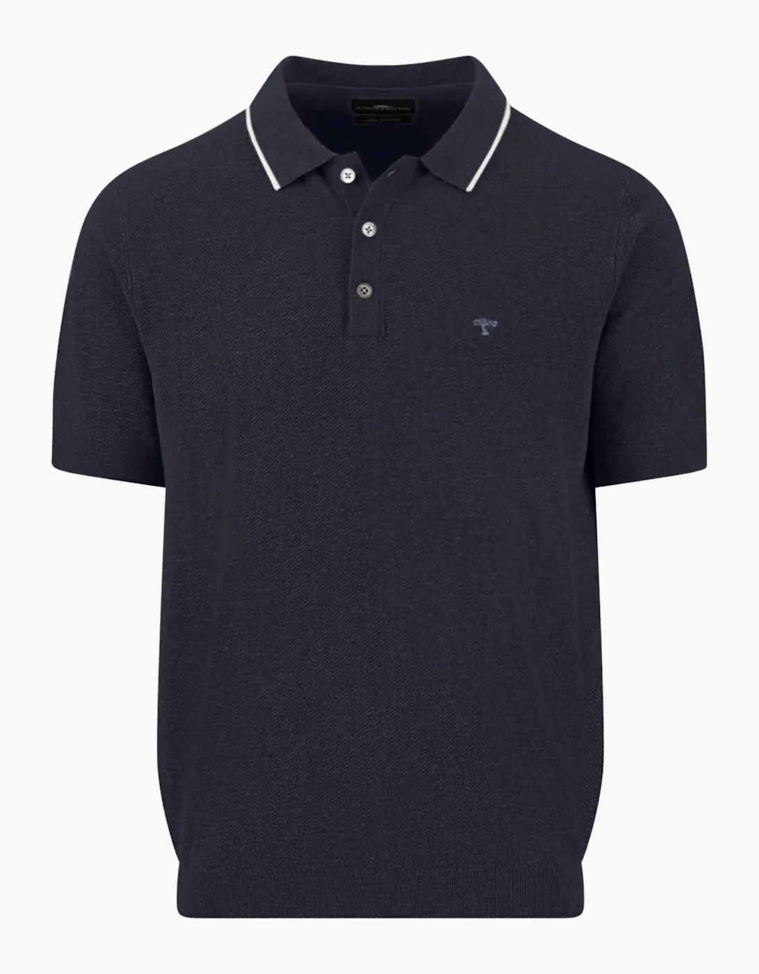 FYNCH-HATTON KNITTED POLO SHIRT NAVY, 3 of 2
