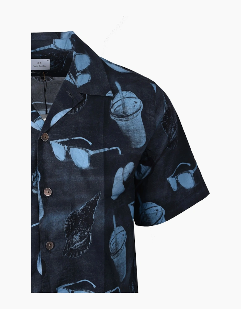 PAUL SMITH SS CASUAL FIT SHIRT BLUE