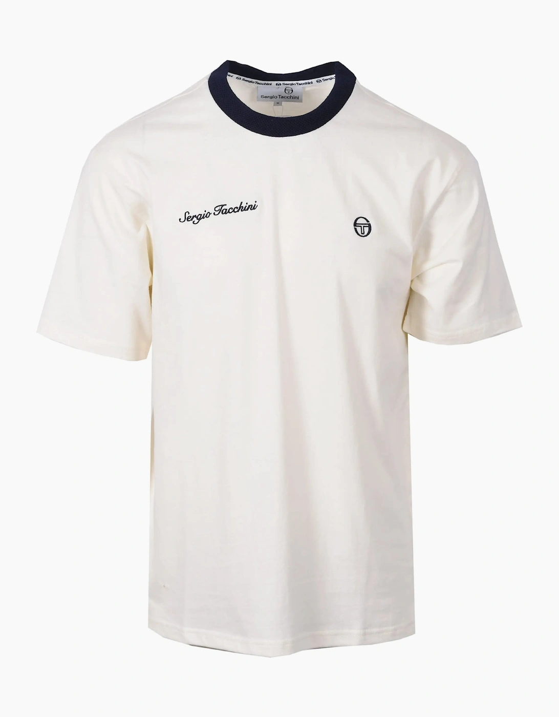 Sergio Tacchini Men's White Berto T-Shirt Gardenia  44 Size 2XL