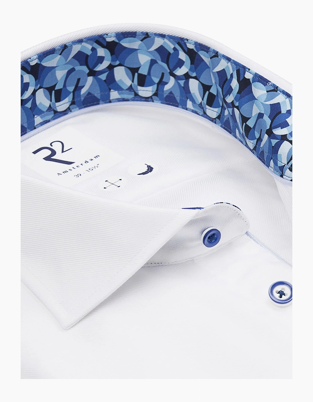 R2 CUT AWAY COLLAR LONG SLEEVED SHIRT WHITE