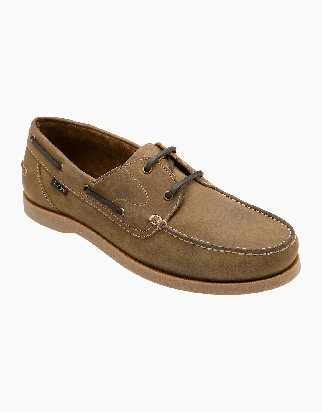 LOAKE PADSTOW BOAT SHOE BROWN NUBUCK