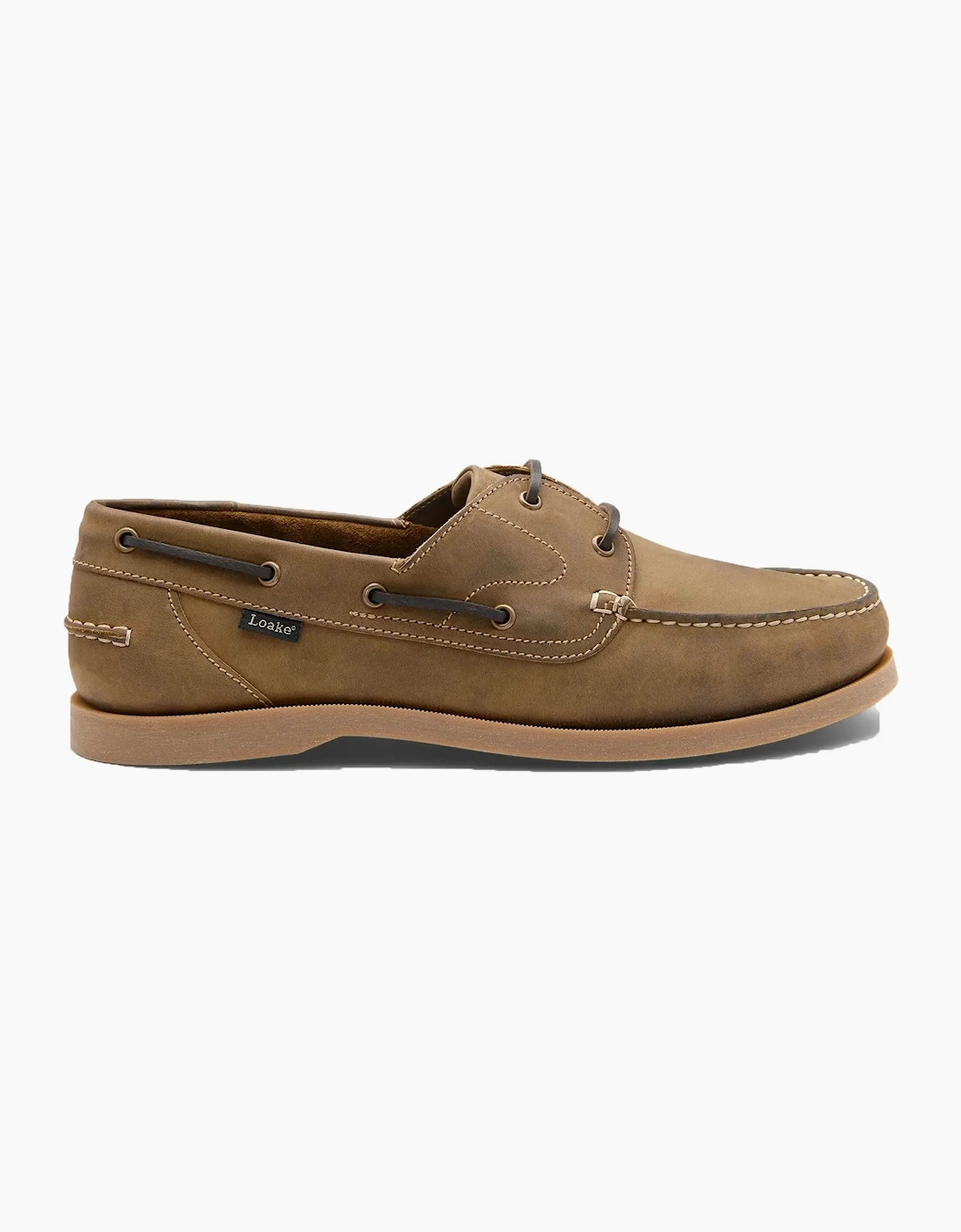 Loake Men's LOAKE PADSTOW BOAT SHOE BROWN NUBUCK