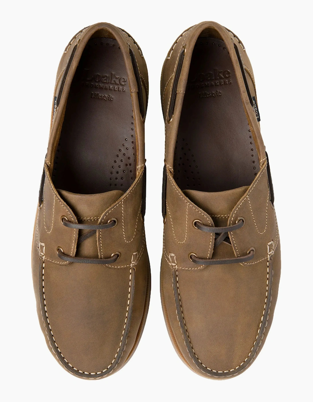 LOAKE PADSTOW BOAT SHOE BROWN NUBUCK