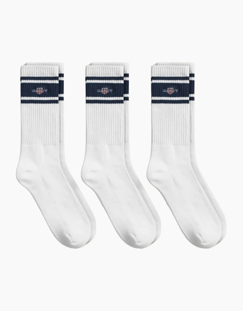 GANT 3 PACK SHIELD SPORTS SOCKS WHITE
