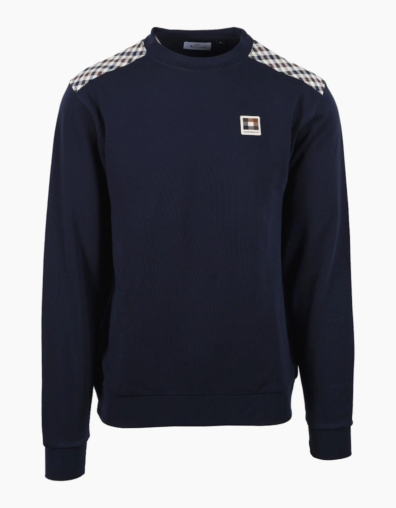 AQUASCUTUM LAMINA CREWNECK SWEATSHIRT NAVY