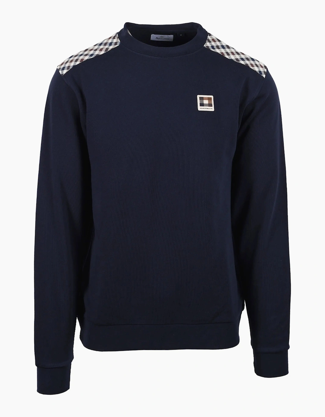 AQUASCUTUM LAMINA CREWNECK SWEATSHIRT NAVY, 4 of 3