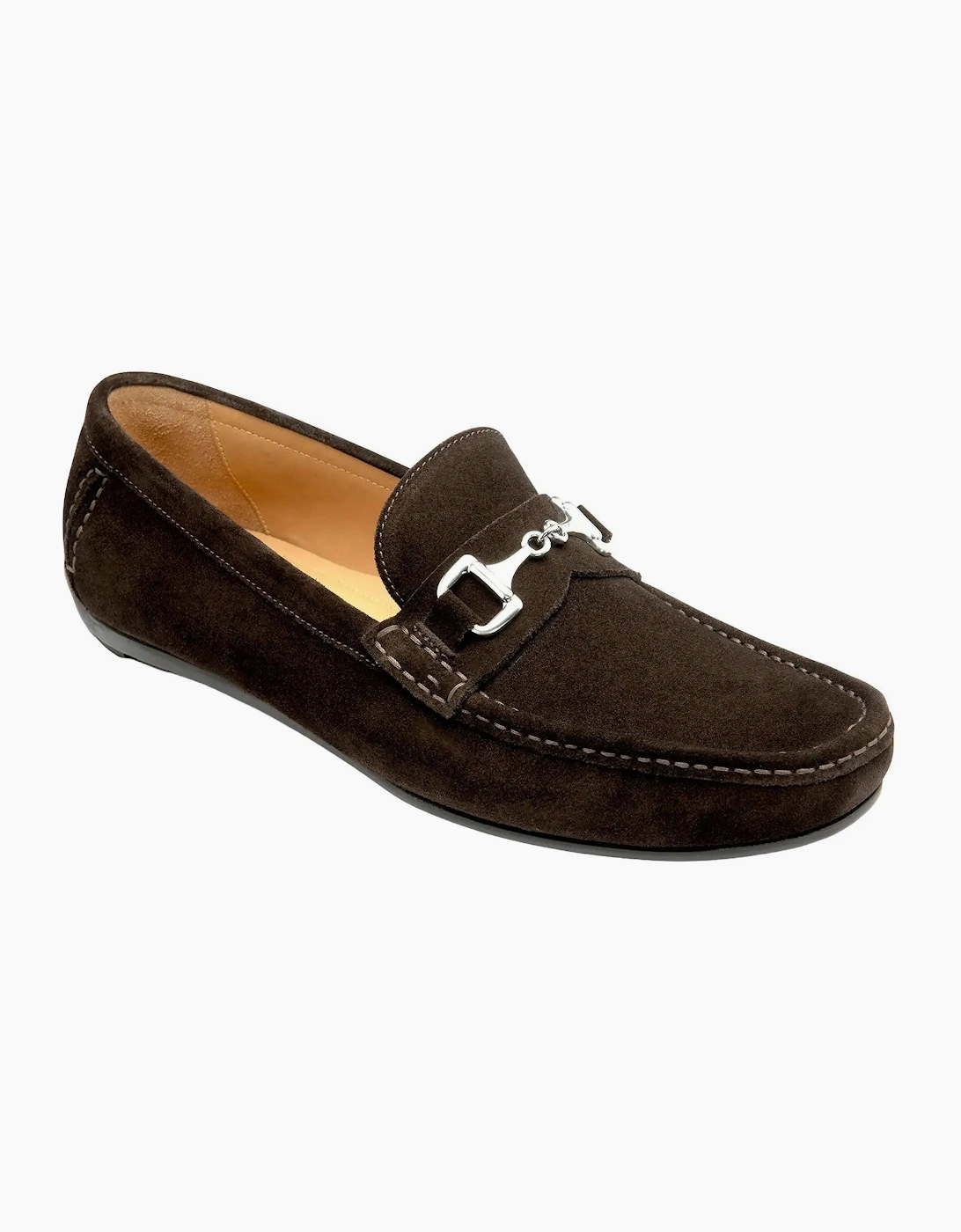LOAKE HAWTHORN DRIVER SHOE DARK BROWN SUEDE