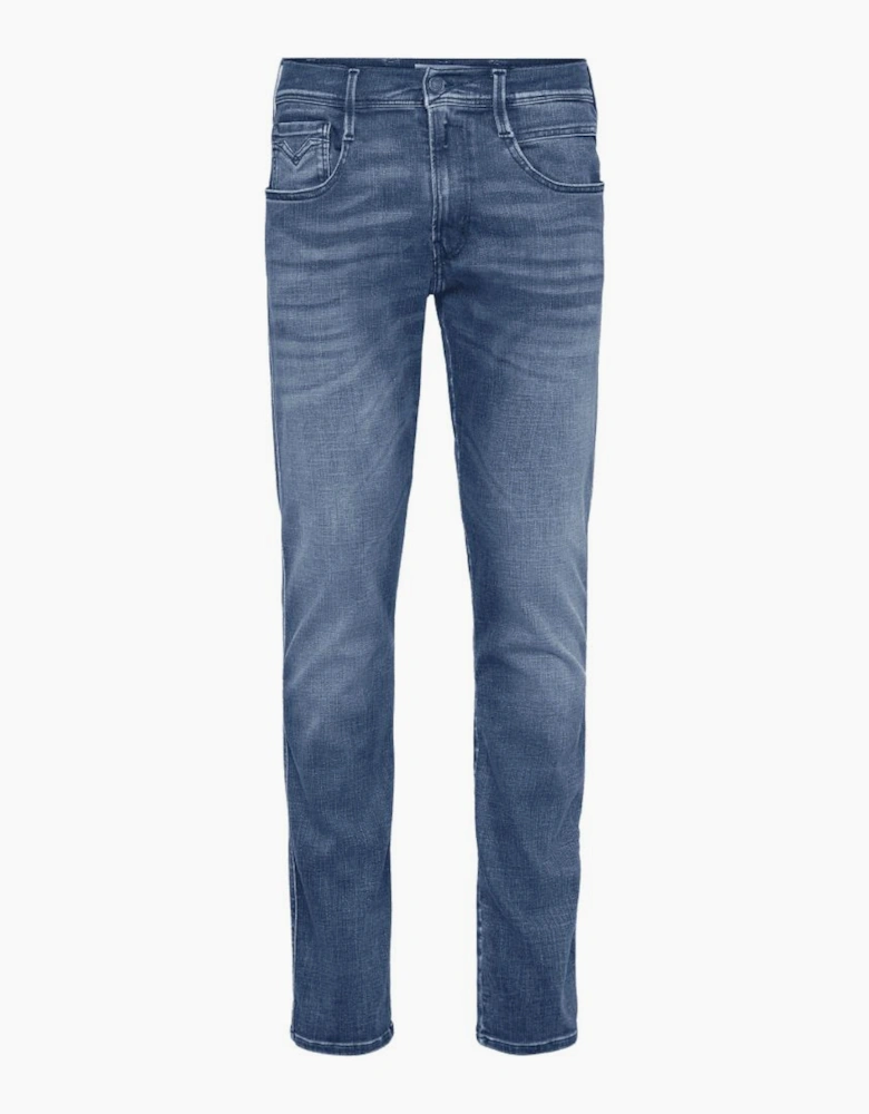 Anbass Hyperflex Stretch Mid Wash Blue Slim Fit Jeans