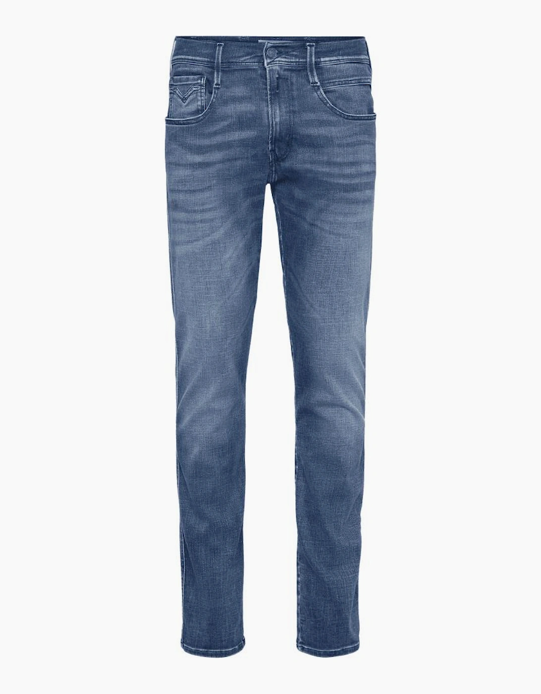 Anbass Hyperflex Stretch Mid Wash Blue Slim Fit Jeans, 6 of 5