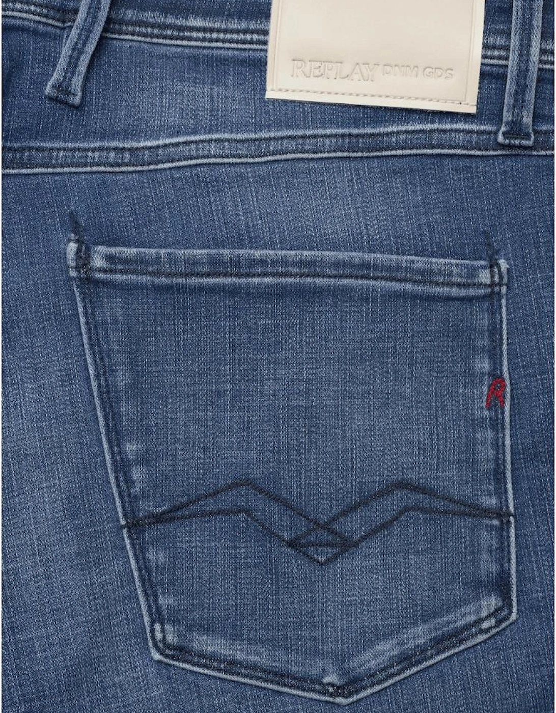 Anbass Hyperflex Stretch Mid Wash Blue Slim Fit Jeans