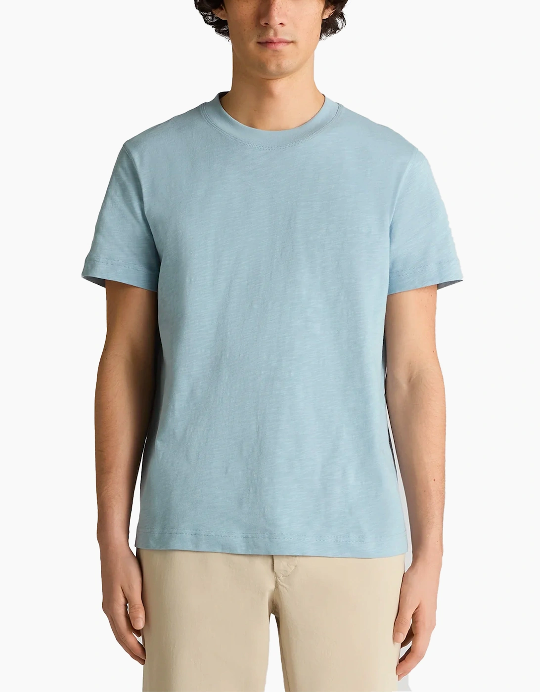 Remus Uomo slub cotton T-Shirt BLUE