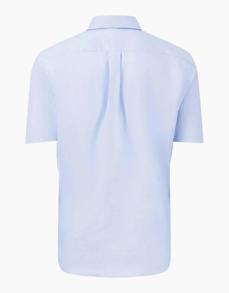 FYNCH-HATTON SHORT SLEEVED OXFORD SHIRT LIGHT BLUE