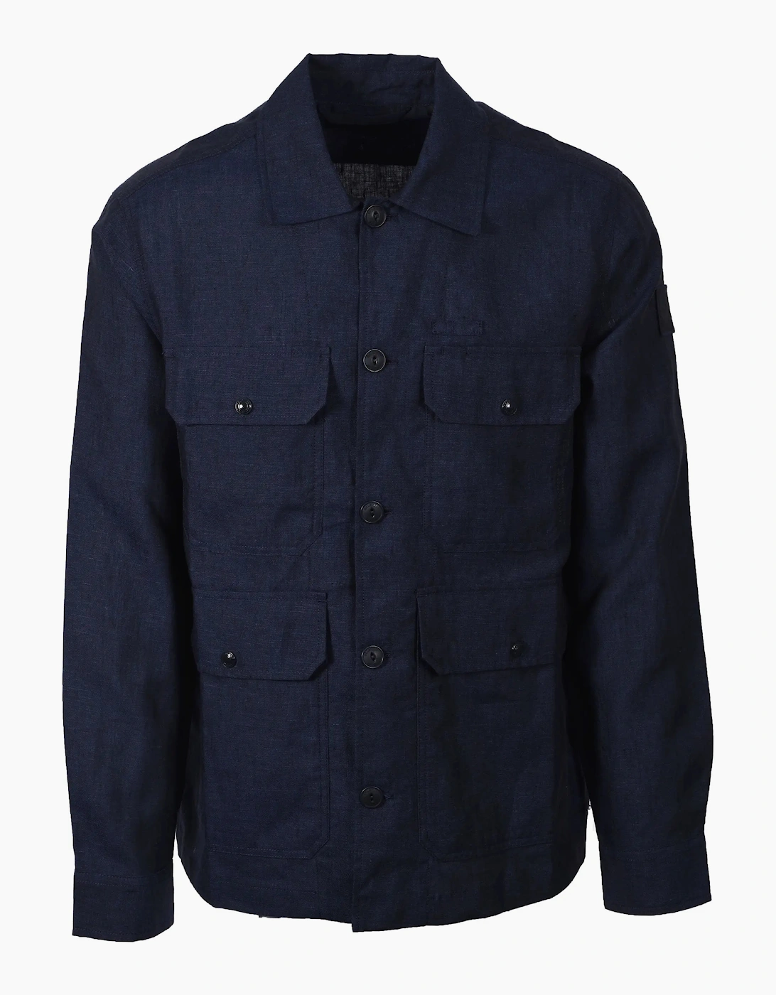 Belstaff Men's Navy Forge Linen Jacket Dark Ink  42 Size Xl