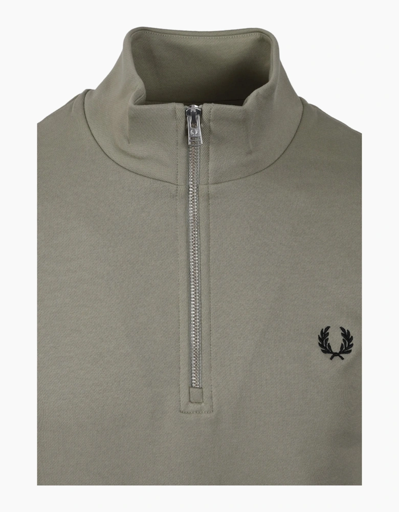 FRED PERRY HALF ZIP SWEATSHIRT SEAGRASS/BLACK