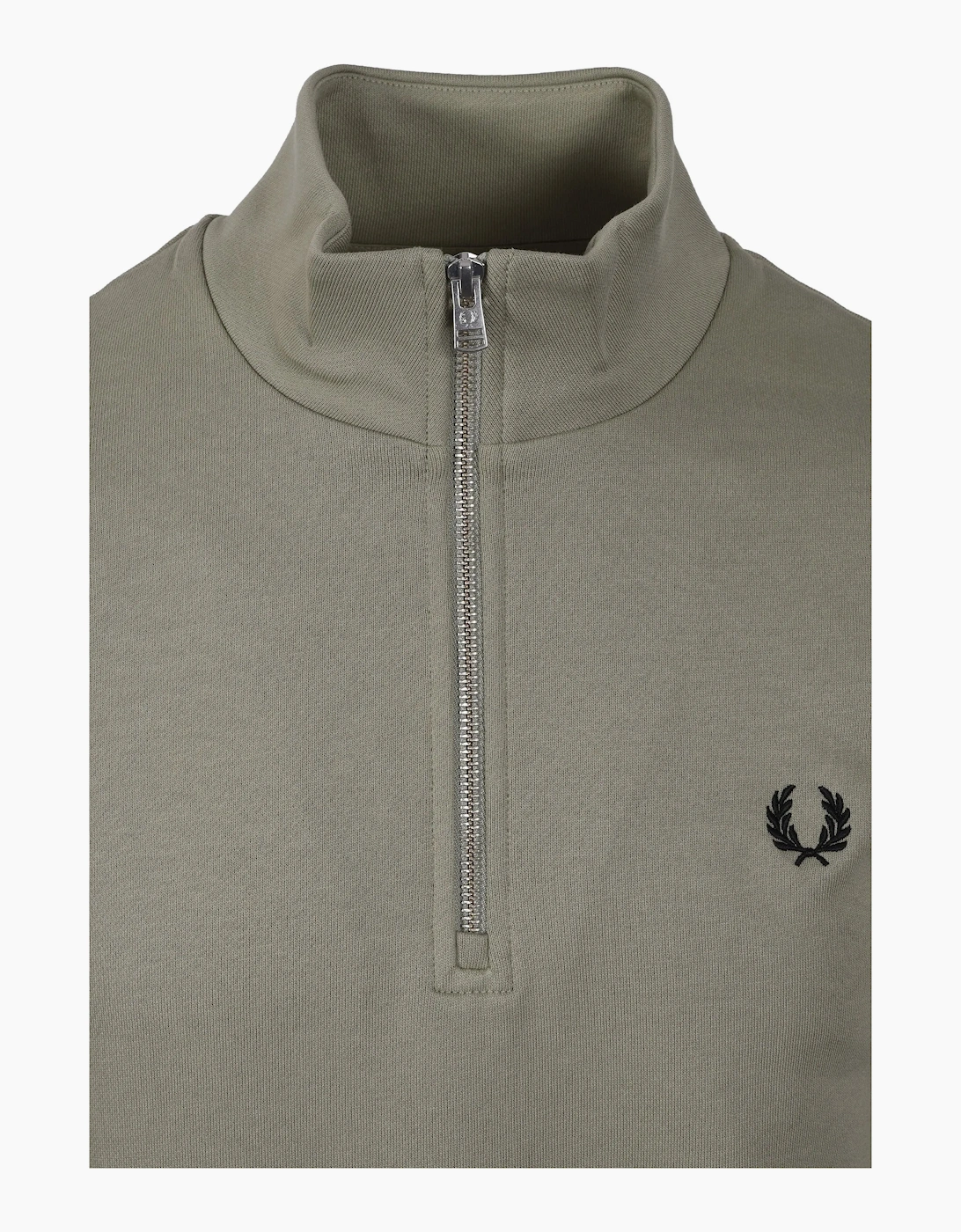 FRED PERRY HALF ZIP SWEATSHIRT SEAGRASS/BLACK