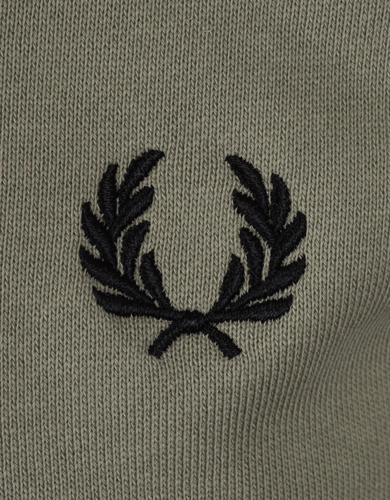 FRED PERRY HALF ZIP SWEATSHIRT SEAGRASS/BLACK